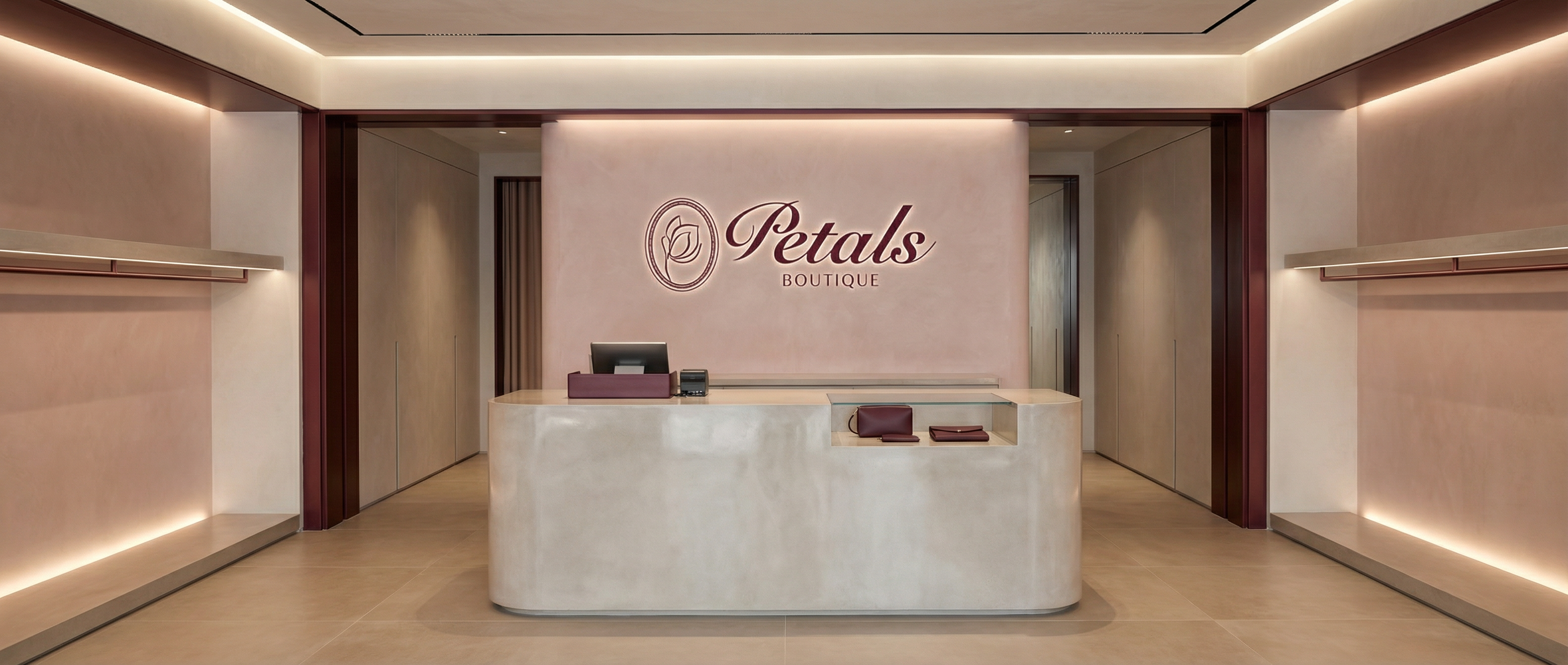 Aplicación de marca en tienda Petals Boutique